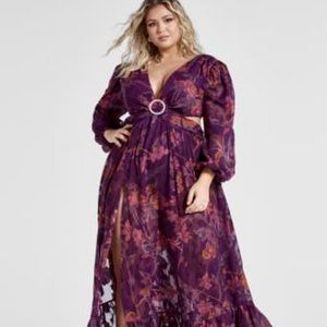 Fashion to Figure Alyssa Floral Print Burnout Maxi Dress